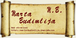 Marta Budimlija vizit kartica